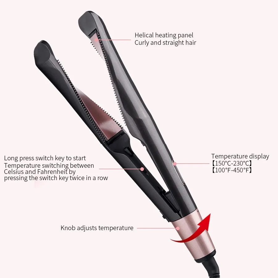 2-in-1 Hair Straightener Curler