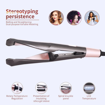 2-in-1 Hair Straightener Curler