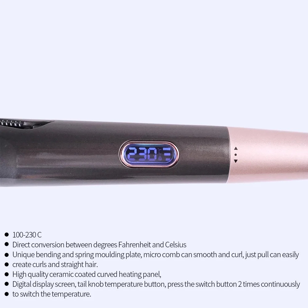 2-in-1 Hair Straightener Curler