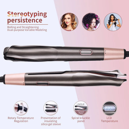 2-in-1 Hair Straightener Curler